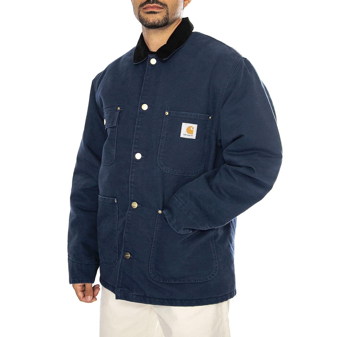 OG Chore Coat Air Force Blue / Black aged canvas – London Store Napoli