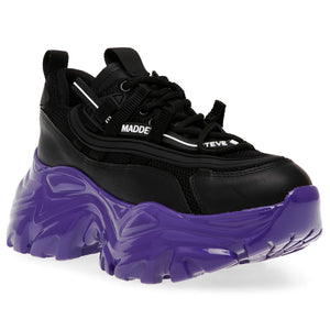 Recoupe Black / Purple - Scarpe Stringate Profilo Basso Donna Nere SMPRECOUPE-BLKPUR . STEVE MADDEN 