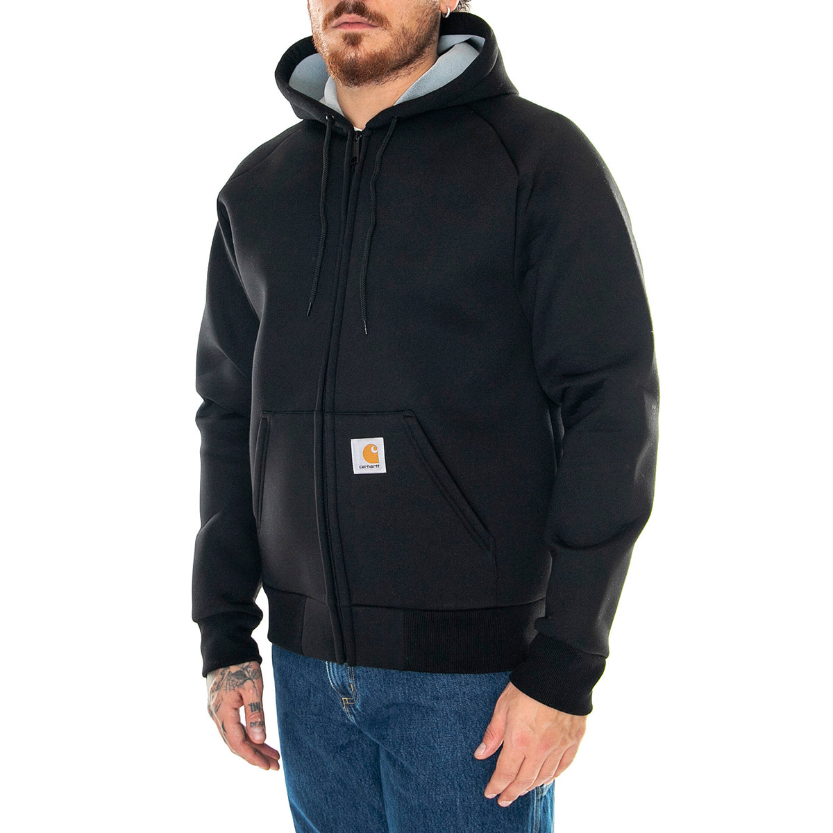 Car-Lux Hooded Jacket Black / Grey - Giacca Invernale Uomo Nera I032935.0GLXX . CARHARTT WIP 
