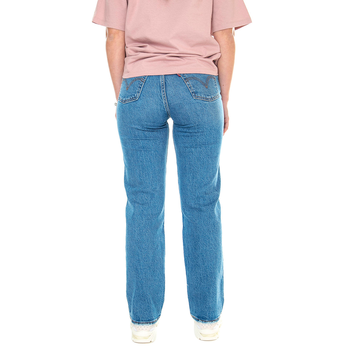 Ribcage Straight Ankle Dance Around Med Indigo Worn In - Pantaloni Denim Jeans Donna Blu 72693-0177 . LEVIS 