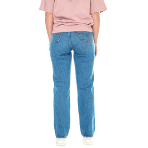 Ribcage Straight Ankle Dance Around Med Indigo Worn In - Pantaloni Denim Jeans Donna Blu 72693-0177 . LEVIS 