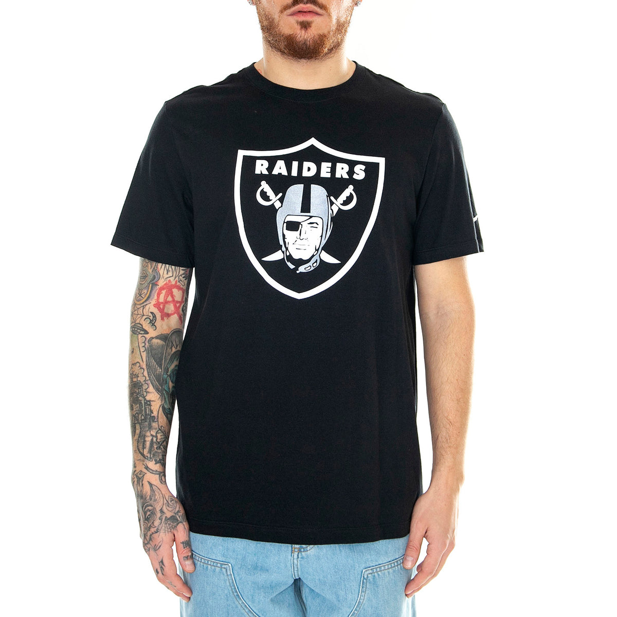 Nike Logo Essential T-Shirt Las Vegas Raiders Black - Maglietta Girocollo Uomo Nera N199-00A-8D-CLH . NIKE 