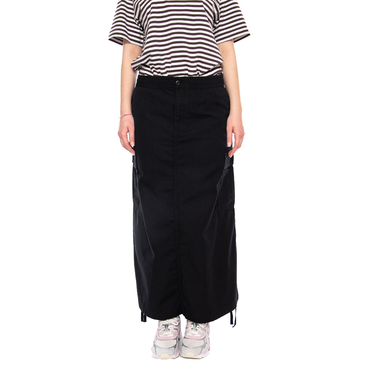 W' Cargo Skirt Long Black rinsed - Gonna Nera I033823.8902 . CARHARTT WIP 