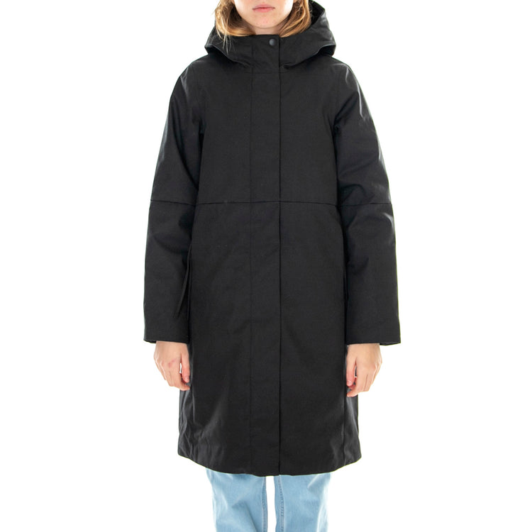 W´s Jacket Elvira Black Smart Cotton Blend - Giacca Invernale con Cappuccio Donna Nera 330735-110 . ELVINE 