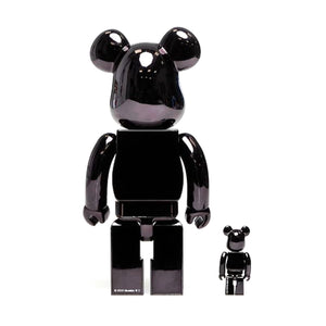 BE@RBRICK The Rolling Stones Lips & Tongue Black Chrome Ver. 100% & 400% - Toy Multicolore MDTROLLING . MEDICOM TOY 