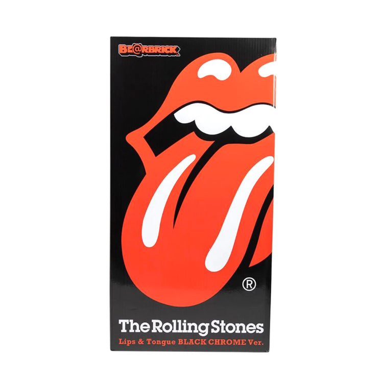BE@RBRICK The Rolling Stones Lips & Tongue Black Chrome Ver. 100% & 400% - Toy Multicolore MDTROLLING . MEDICOM TOY 