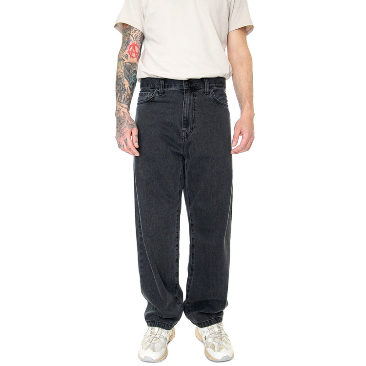 LANDON PANT BLACK HEAVY STONE WASH - Pantaloni Denim Jeans Uomo Neri - Lavaggio Strong I030468-8960 . CARHARTT WIP 