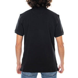Mens Tartan Pique Polo Shirt - Black / Modern - Polo Uomo Nera MML0012BK . BARBOUR 