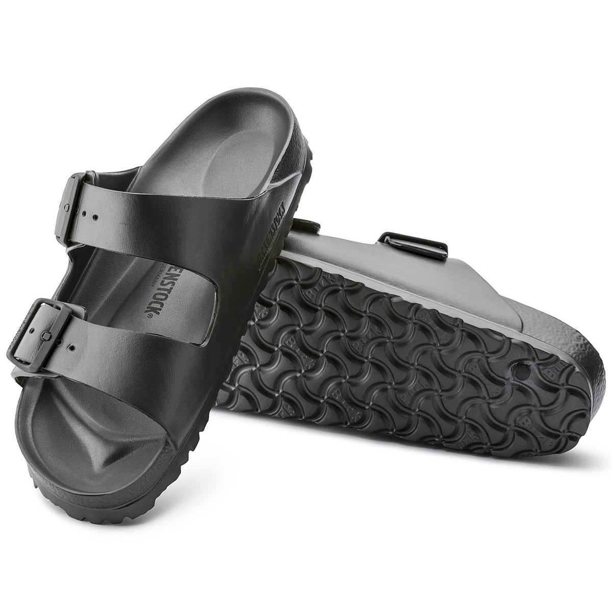 Womens Arizona Eva Sandals  - Metallic Anthracite - Sandali Donna Grigi - Calzata Stretta 1001498 . BIRKENSTOCK 