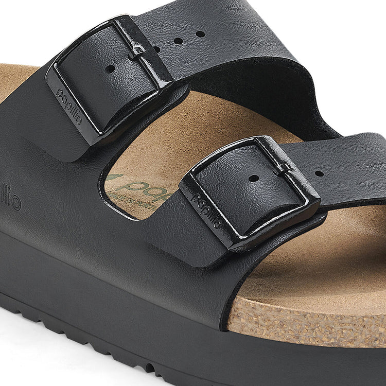 Arizona Platform Black Veg, Birko Flor - Sandali Donna Neri 1027395 . BIRKENSTOCK 