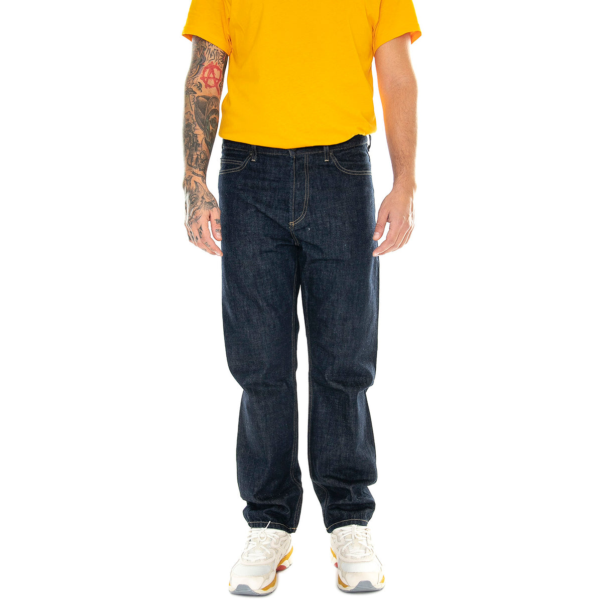 Marlow Pant Blue /rinsed - Pantaloni Uomo Blu I023029.0102 . CARHARTT WIP 