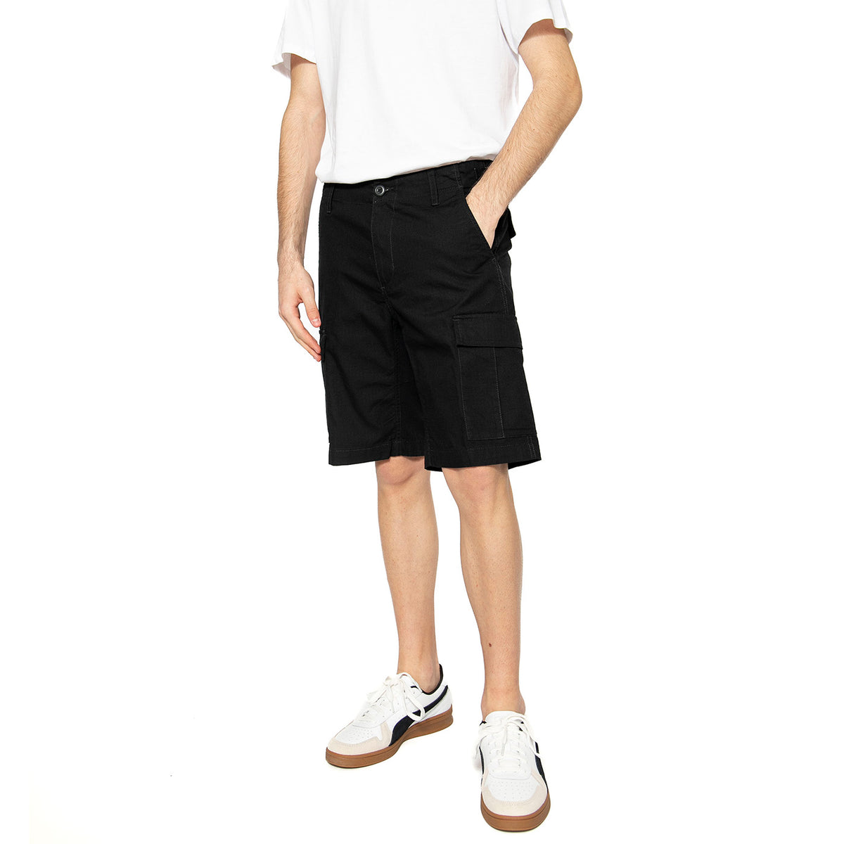 AVIATION SHORT BLACK RINSED - Bermuda Cargo Uomo Neri I028245.89.02.00 . CARHARTT WIP 