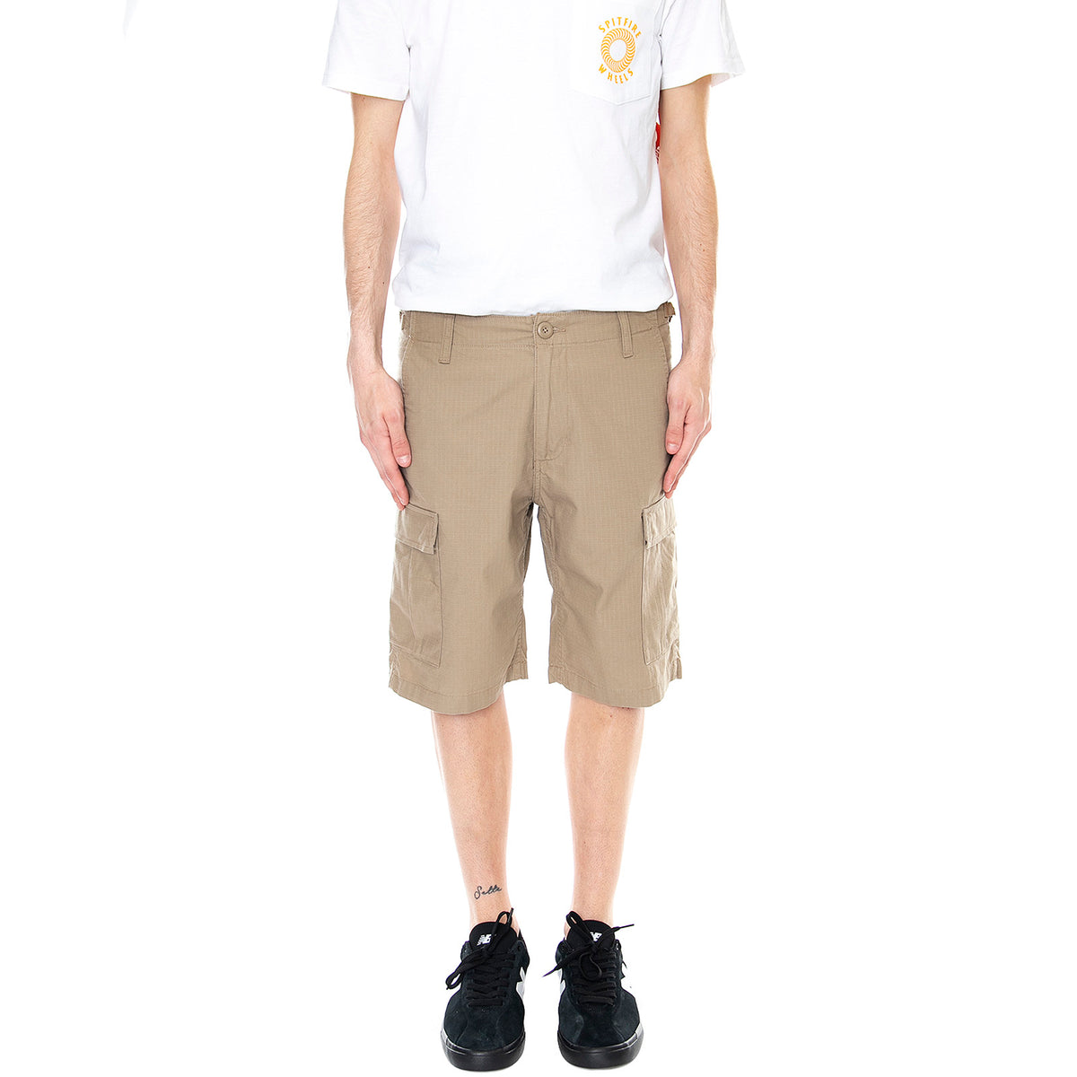 Mens Aviation Shorts - Leather Brown Rinsed - Bermuda Cargo Uomo Marroni I028245.8Y.02.00 . CARHARTT WIP 