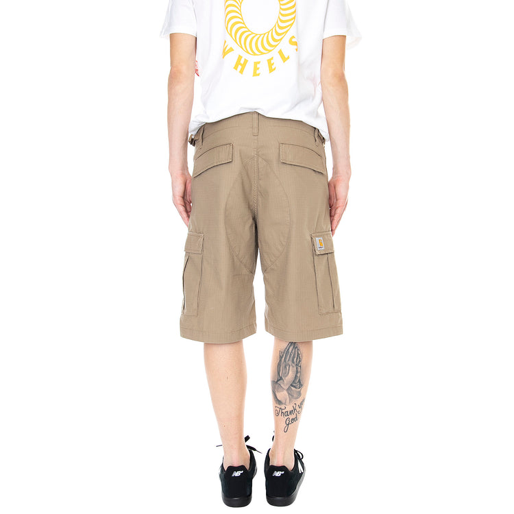 Mens Aviation Shorts - Leather Brown Rinsed - Bermuda Cargo Uomo Marroni I028245.8Y.02.00 . CARHARTT WIP 