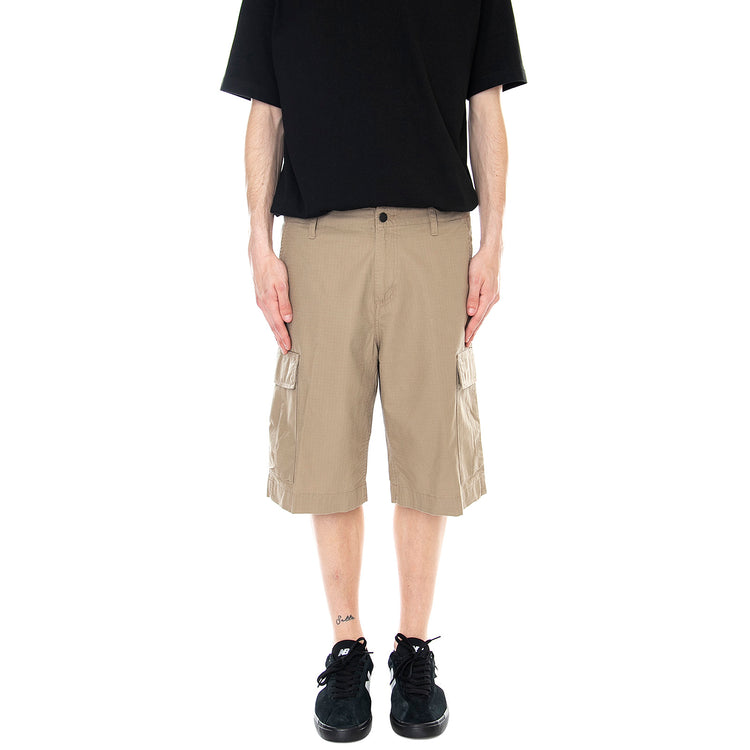 Mens Regular Cargo Shorts - Rinsed Leather Brown - Bermuda Uomo Marroni I028246.8Y.02.00 . CARHARTT WIP 