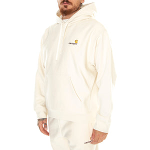 Hooded American Script Sweat Natural - Felpa con Cappuccio Uomo Bianca I028279-05XX . CARHARTT WIP 