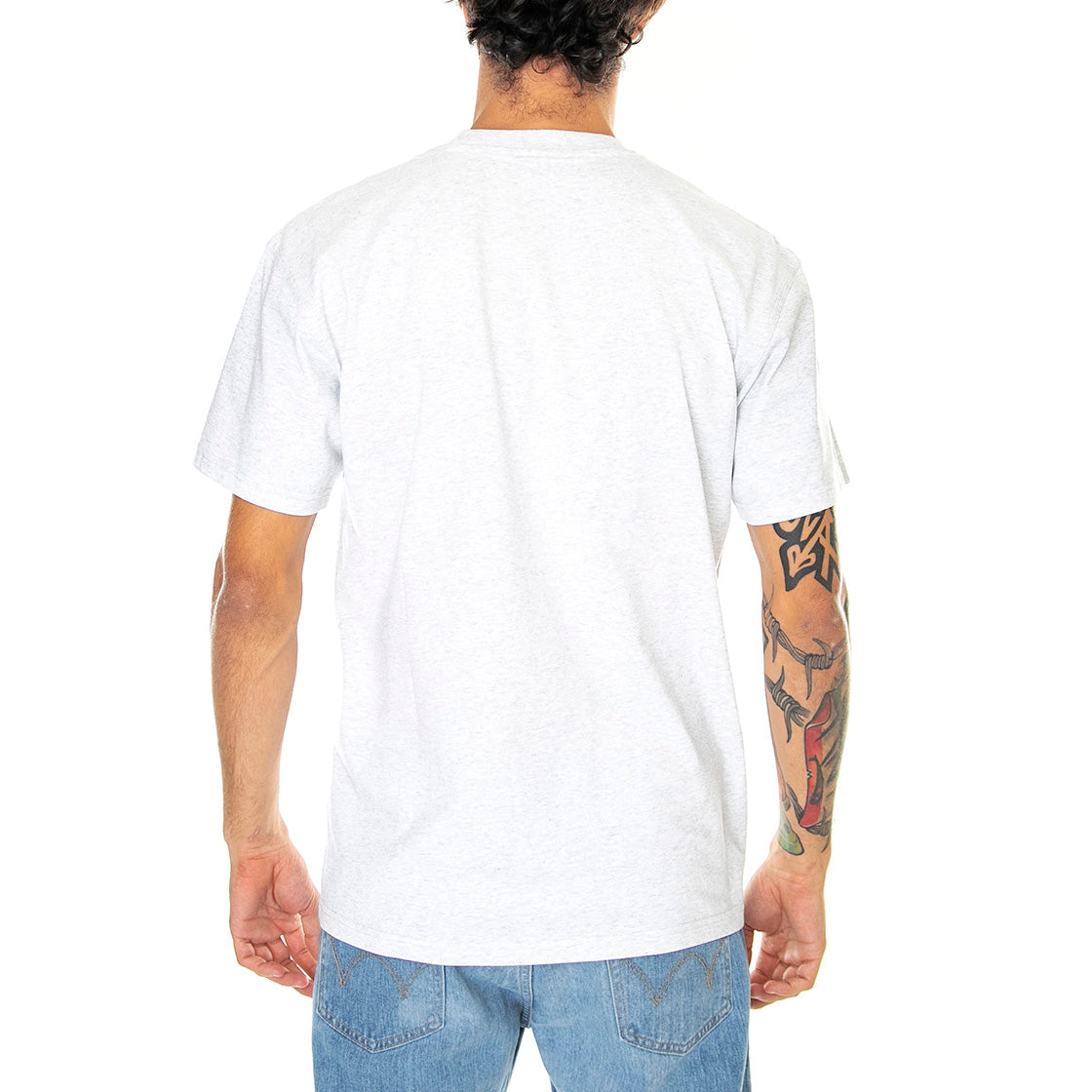 S/S American Script T-Shirt Ash Heather - Maglietta Girocollo Uomo Grigia I029956-482XX . CARHARTT WIP 