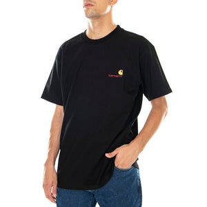 M' S/S American Script T-Shirt Black / Gold - Maglietta Girocollo Uomo Nera I029956.89.XX.03 . CARHARTT WIP 