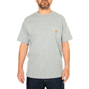 S/S Pocket T-Shirt Grey Heather - Maglietta Girocollo Uomo Grigia I030434.V6XX . CARHARTT WIP 