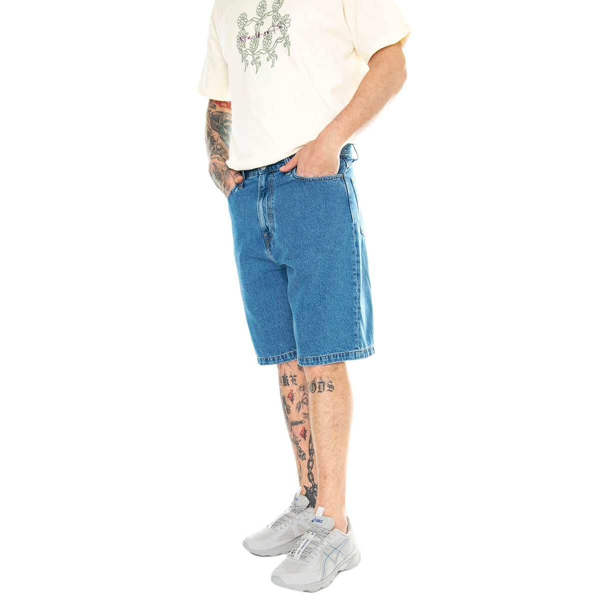 Landon Short Blue /heavy stone wash - Bermuda Denima Jeans Uomo Blu I030469.0160 . CARHARTT WIP 