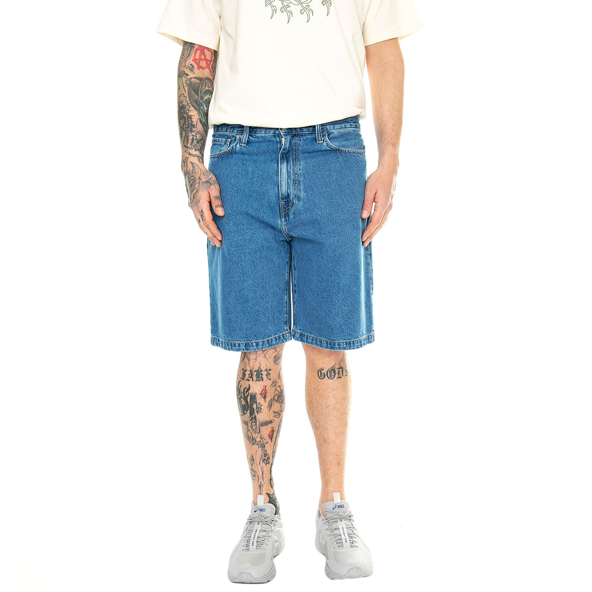 Landon Short Blue /heavy stone wash - Bermuda Denima Jeans Uomo Blu I030469.0160 . CARHARTT WIP 