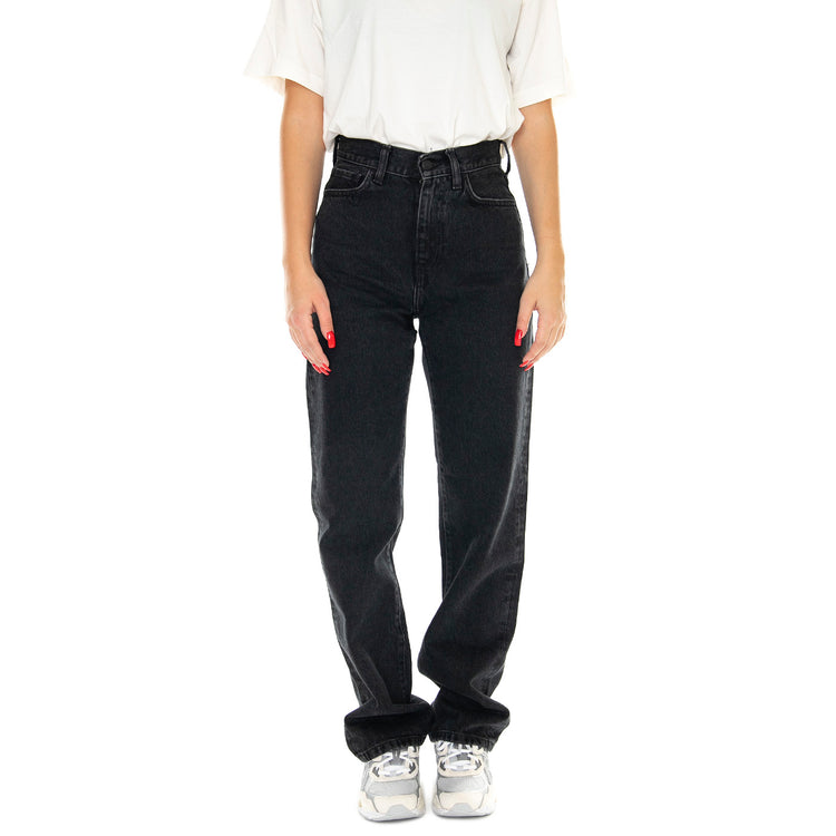 W' Noxon Pant Black /stone washed - Pantaloni Denim Jeans Donna Neri I031920.8906 . CARHARTT WIP 