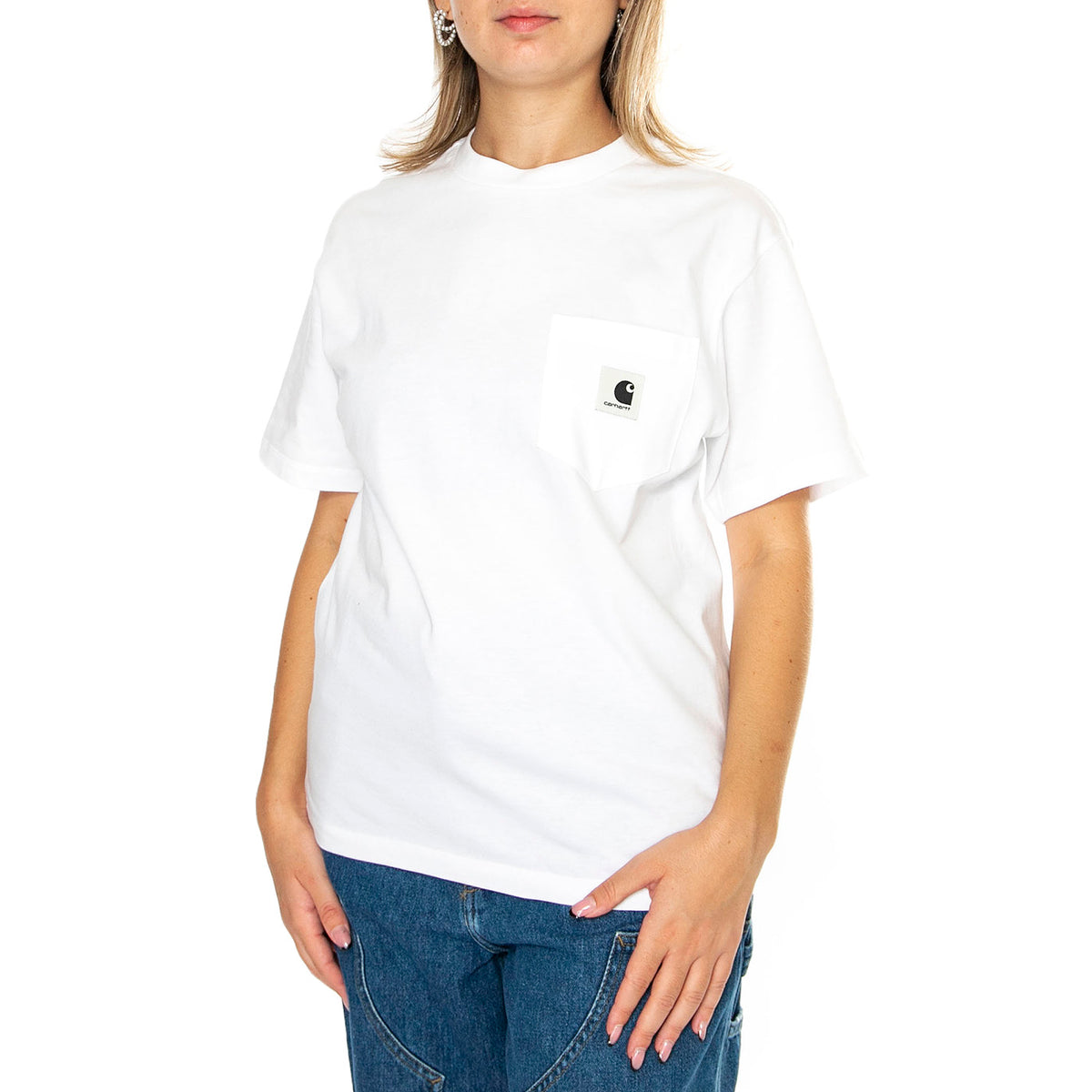 W' S/S Pocket T-Shirt White - Maglietta Girocollo Donna Bianca I032215.02XX . CARHARTT WIP 