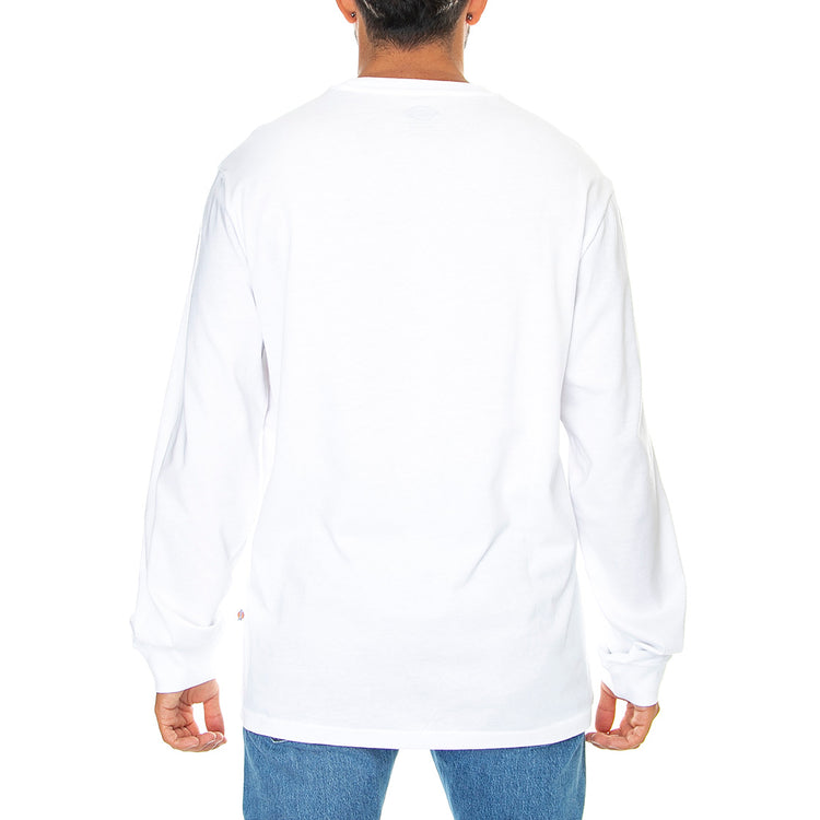 LS Mapleton Tee White - Maglietta Girocollo Maniche Lunghe Uomo Bianca DK0A4Y4RWHX1 . DICKIES 