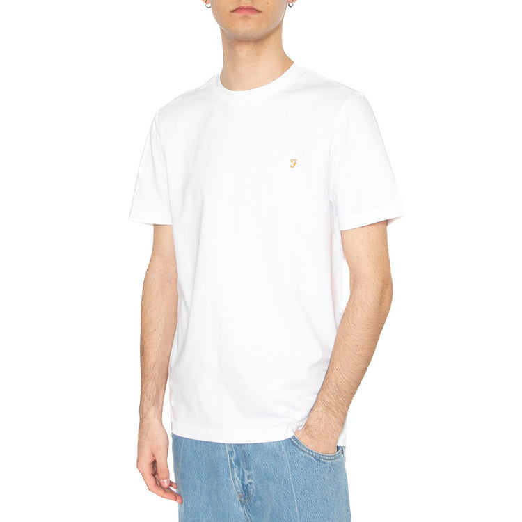 Danny Reg SS Tee White - Maglietta Girocollo Uomo Bianca F4KFD040104 . FARAH 