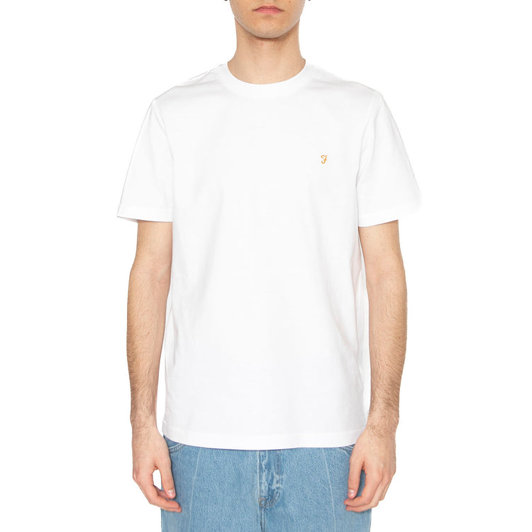 Danny Reg SS Tee White - Maglietta Girocollo Uomo Bianca F4KFD040104 . FARAH 
