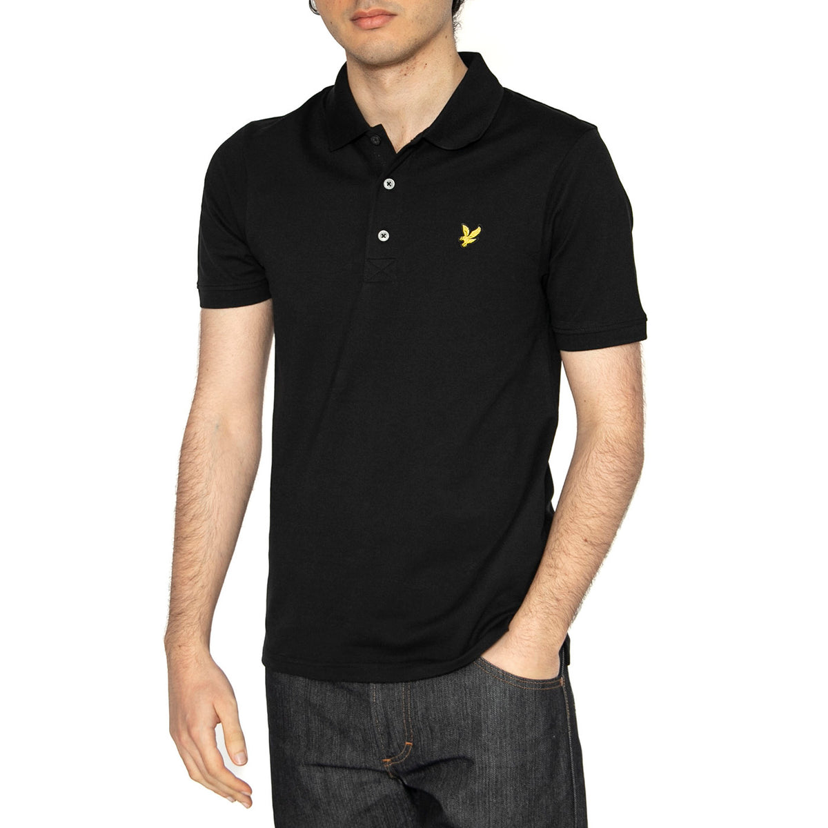 Mens Plain Polo Shirt Jet Black - Polo Uomo Nera SP400VOG-Z865 . LYLE & SCOTT 