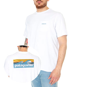 M's Boardshort Logo Pocket Responsibili-Tee White - Maglietta Girocollo Uomo Bianca 37655-WHI . PATAGONIA 