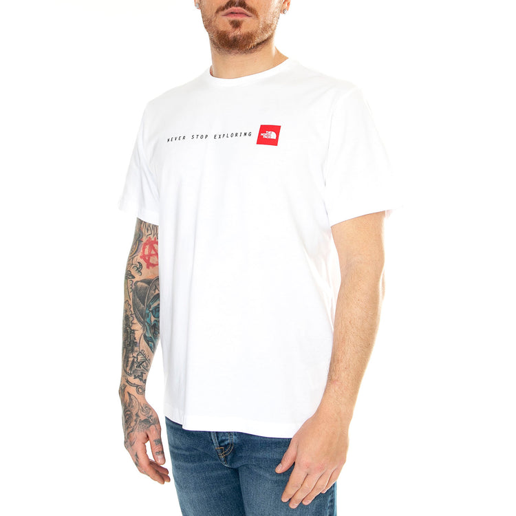 M S/S Never Stop Exploring Tee Tnf White - Maglietta Girocollo Uomo Bianca NF0A87NSFN41 . THE NORTH FACE 