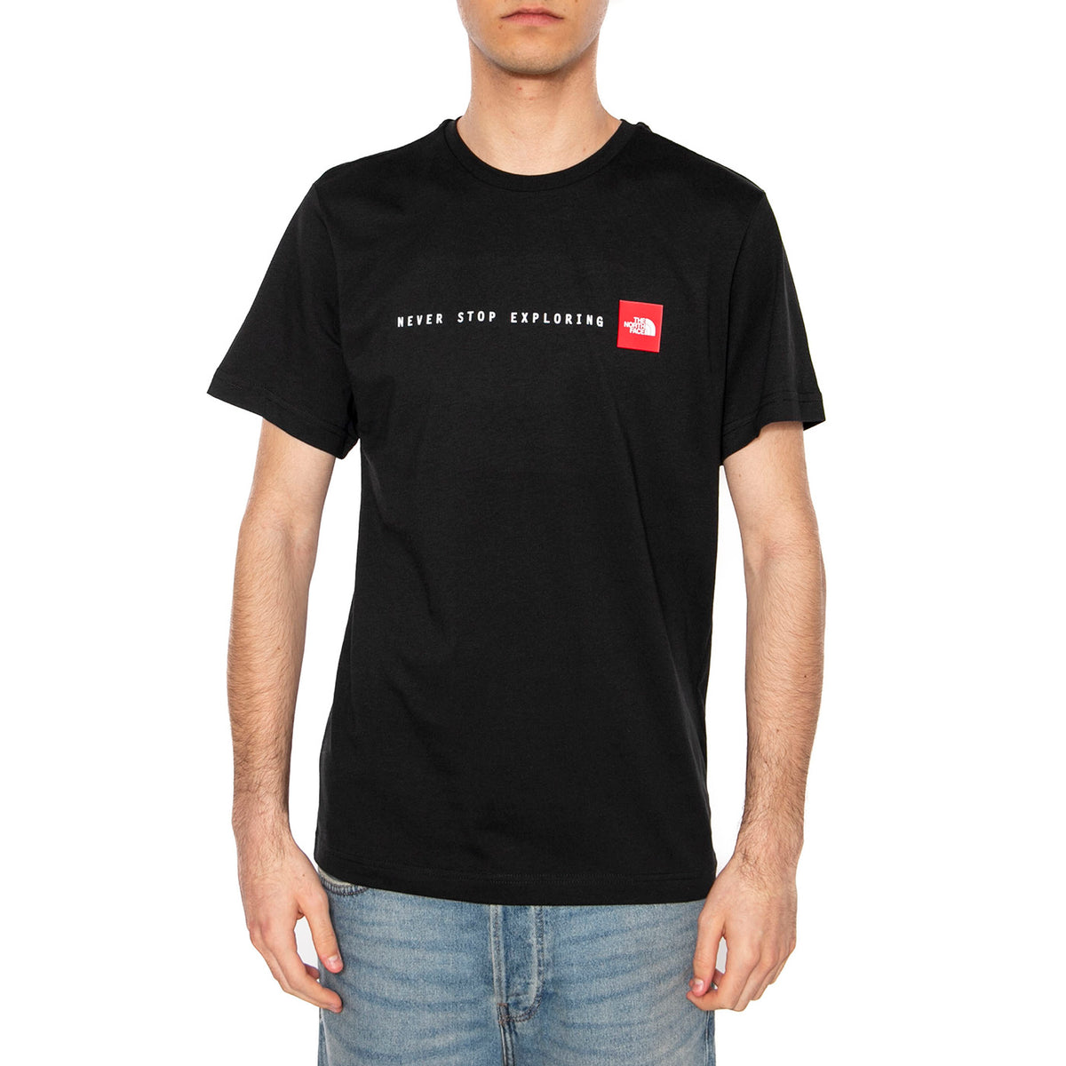 M S/S Never Stop Exploring Tee TNF Black - Maglietta Girocollo Uomo Nera NF0A87NSJK31 . THE NORTH FACE 