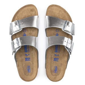 ARIZONA SOFT FOOTBED SANDALS CALZATA STRETTA - METALLIC SILVER - Sandali Uomo Argento 85180_4 . BIRKENSTOCK 