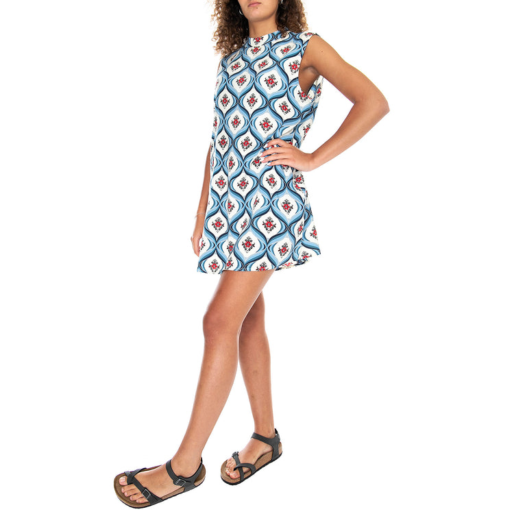Buddy Retro Dress - Multicoloured Tile - Abito Donna Multicolore MRCBUDDY DRESS-RETRO . MOTEL ROCKS 
