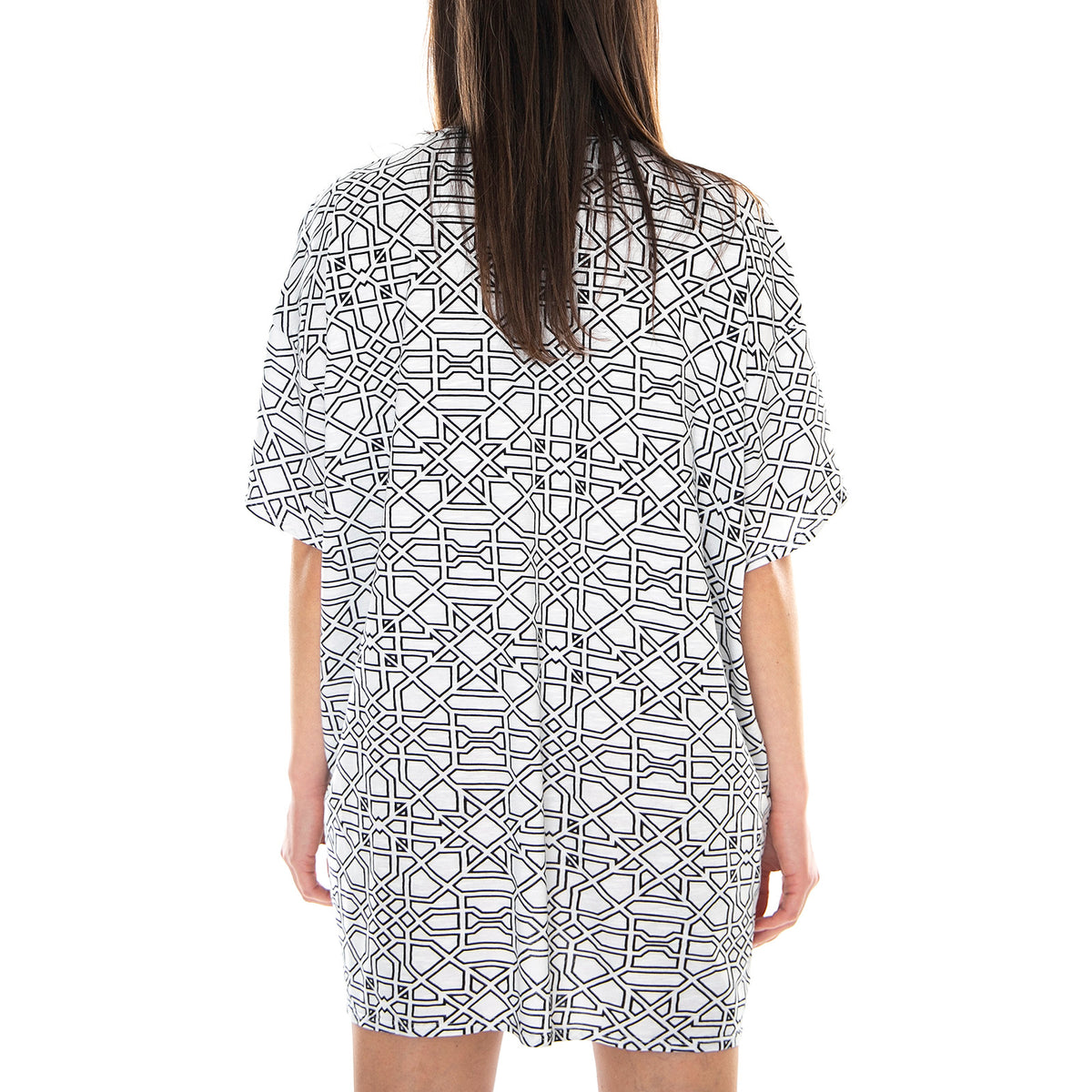 Major T-Geo Maze Dress - White - Abito Donna Bianco MRCMAJ TP13MAJ-GEO M . MOTEL ROCKS 