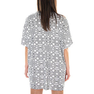 Major T-Geo Maze Dress - White - Abito Donna Bianco MRCMAJ TP13MAJ-GEO M . MOTEL ROCKS 