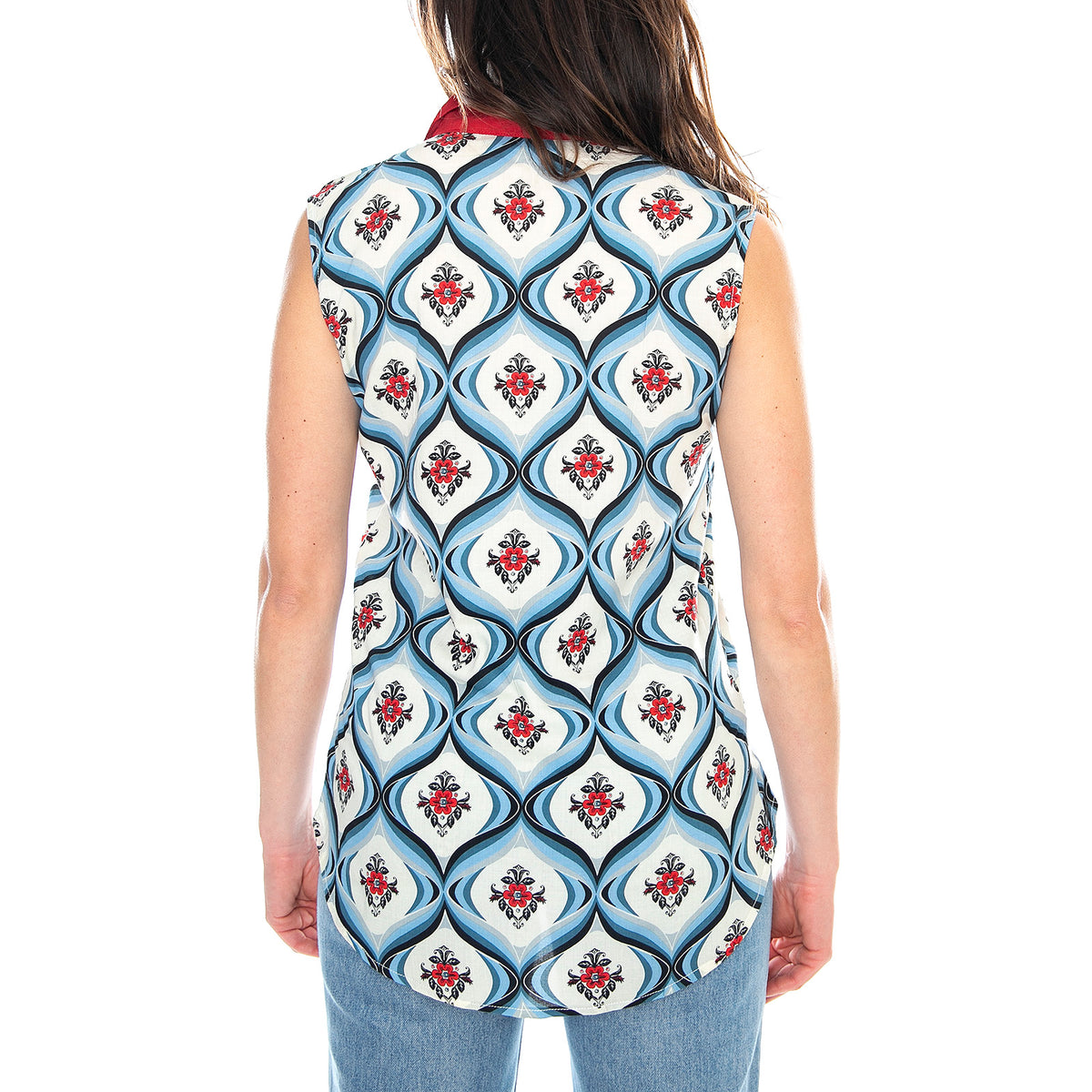 Matica Shirt - Retro Tile - Camicia Smanicata Donna Multicolore MRCMATICA SHT-RET TI . MOTEL ROCKS 