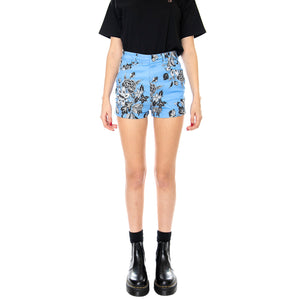 Wm Mizzy Hot Pants - Morris Flowers - Pantaloncini Hot Pants Donna Multicolore MRCMIZ SH13MIZ-BLUE . MOTEL ROCKS 