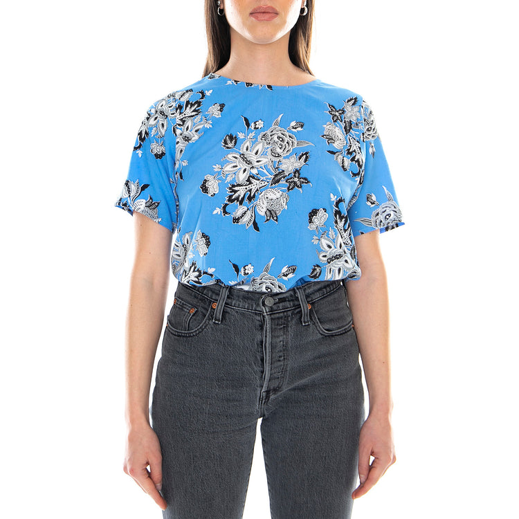 Pacey Morris Flower T-Shirt - Multicolore - Maglietta Girocollo Donna Multicolore MRCPACEY TP13PAC-BLU . MOTEL ROCKS 