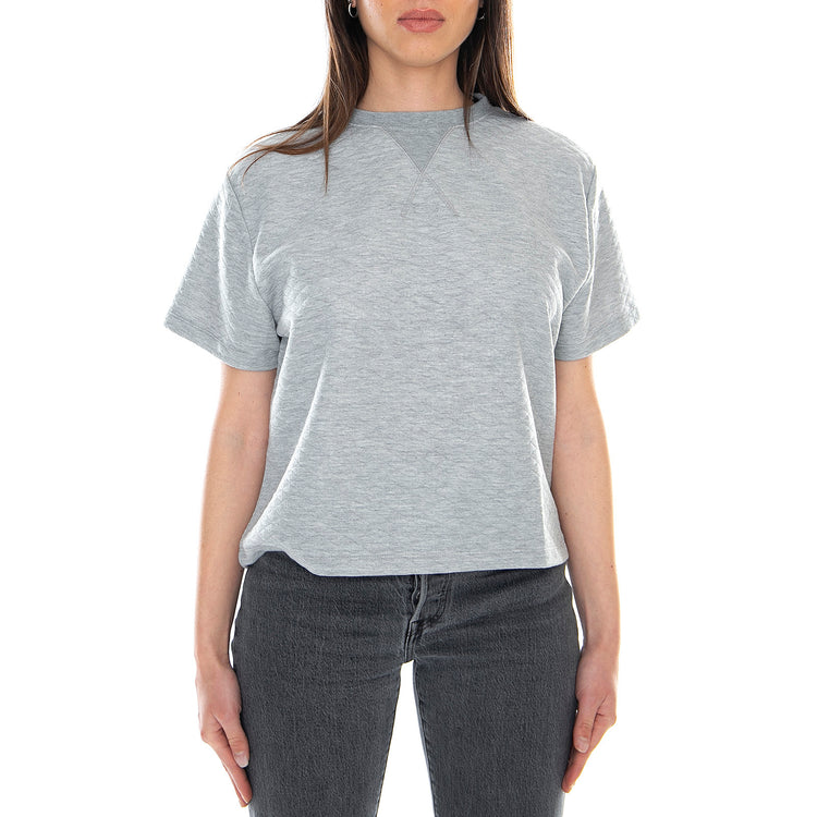 Plazma Quilt Tee - Marl Grey - Maglietta Girocollo Donna Grigia MRCPLA-TP14PLA-QUIGY . MOTEL ROCKS 