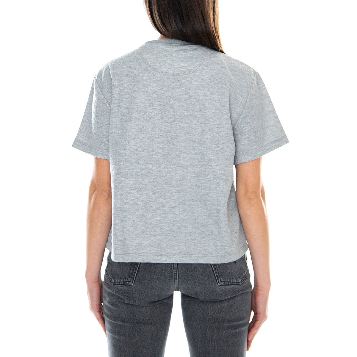 Plazma Quilt Tee - Marl Grey - Maglietta Girocollo Donna Grigia MRCPLA-TP14PLA-QUIGY . MOTEL ROCKS 