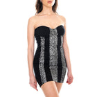 Wave Dress - Black / Silver - Abito Tubino Donna Nero / Argento MRCWAVE-BLKSILV . MOTEL ROCKS 