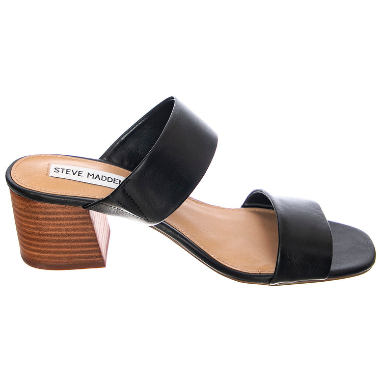 Womens Caterina Sandals - Black Leat - Sandali Donna Neri CATE01S1-BLACK LEAT . STEVE MADDEN 
