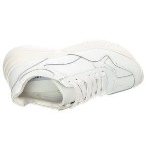 Womens Memory Shoes - White Leat - Scarpe Stringate Profilo Basso Donna Bianche MEMO01S1 . STEVE MADDEN 