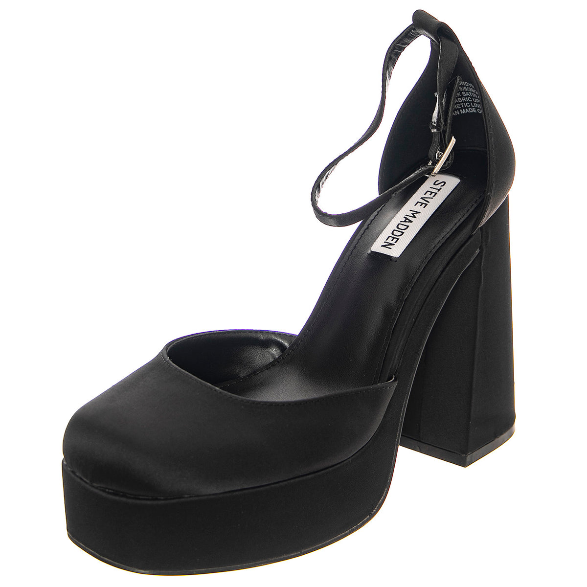 W' Londyn-Black Satin - Sandali Donna Neri SMLOND04S1-BLK . STEVE MADDEN 