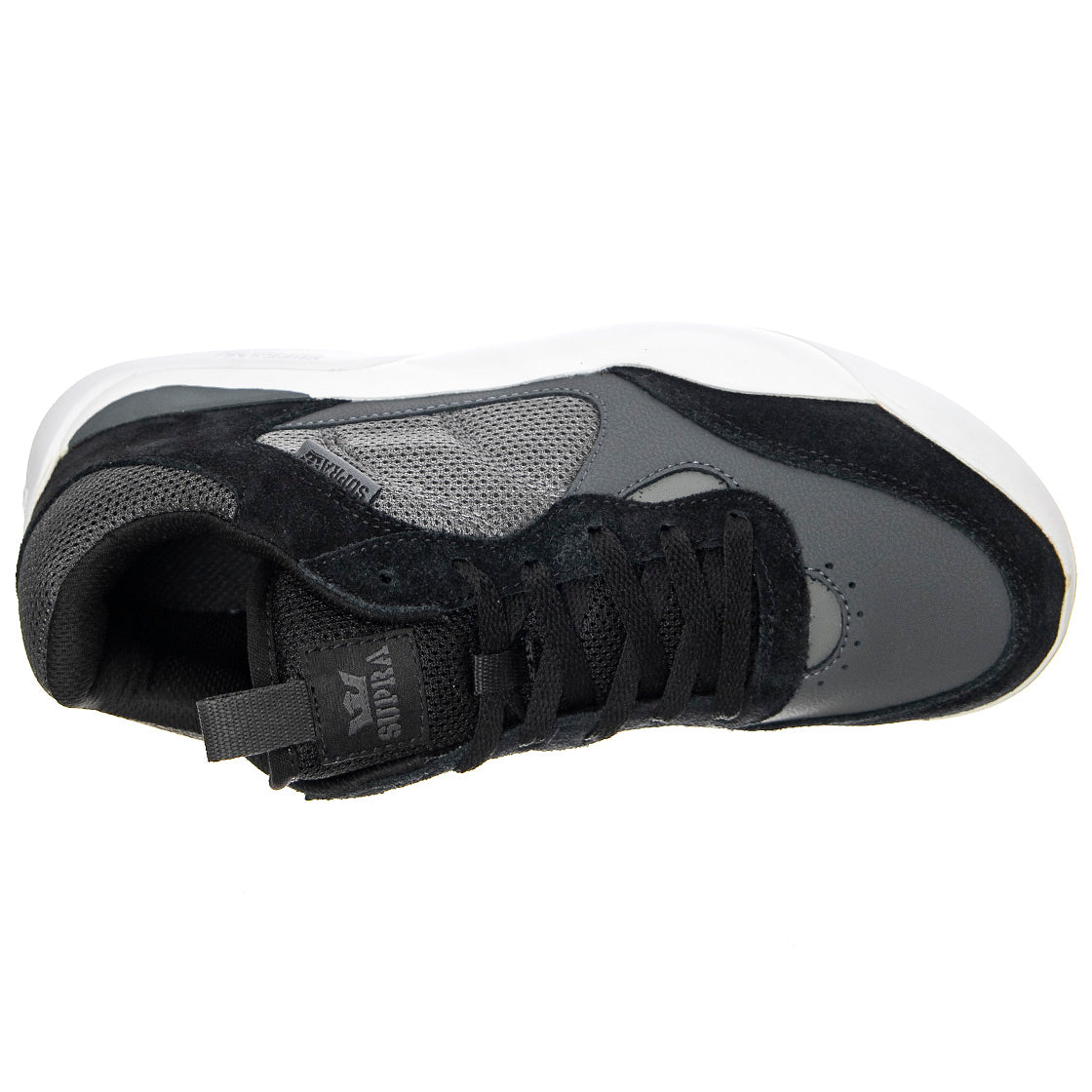 Pecos - Scarpe Stringate Profilo Basso Uomo Nere / Grigie / Bianche PECOS Black/Dk Grey-White . SUPRA 