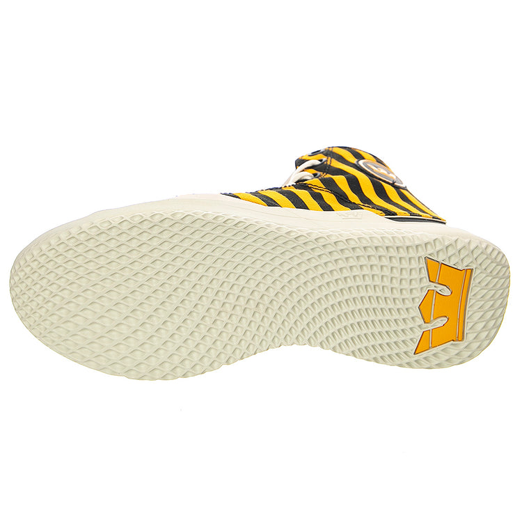 Statik - Scarpe Stringate Profilo Alto Uomo Gialle / Nere / Caution Stripe / Bone STATIK Caution Stripe-Bone . SUPRA 