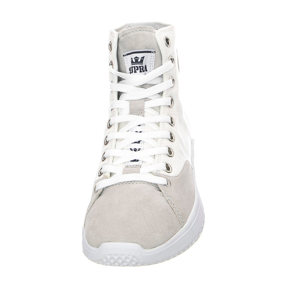Statik - Scarpe Stringate Profilo Alto Uomo Bianche STATIK White-White . SUPRA 
